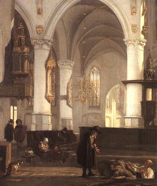 The digging of a new grave in the Old Church of Delft