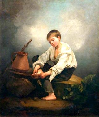 A Boy Extracting a Thorn from His Foot