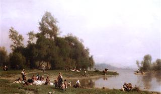 Washerwomen by a Riverbank