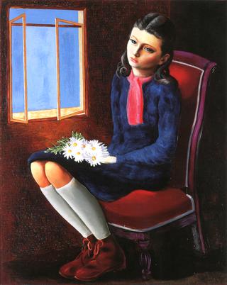 Girl Seated with Daisies