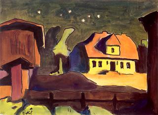 Farmhouse in Moonlight