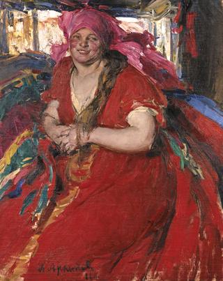 Peasant Woman in a Red Dress