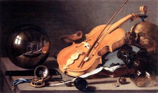 Still Life with Violin and Glass Ball