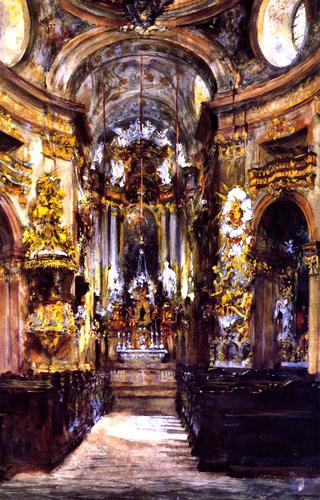 Interior of Saint Peter's Church in Vienna