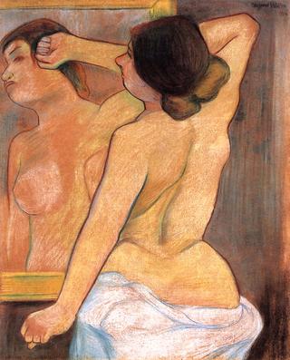Nude from the Back, in Front of a Mirror