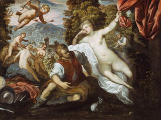 Venus and Mars with the Three Graces in a Landscape