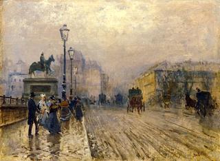 Rue de Paris with Carriages