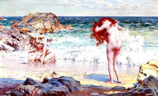 Bathers on the Beach of the Mediterranean