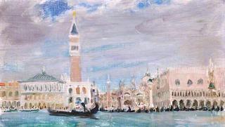 威尼斯场景，多格宫殿和圣马可教堂