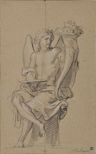 Study of a Winged Allegory with a Cornucopia