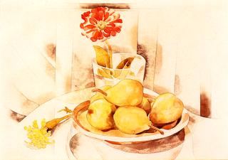 Pears and Plate