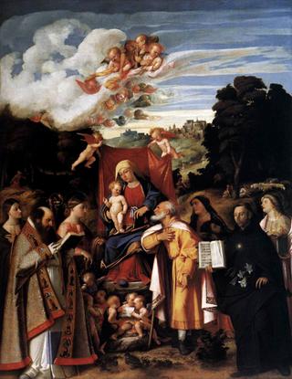 圣母与天使和圣徒一起登基