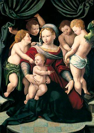 圣母子和四个小天使