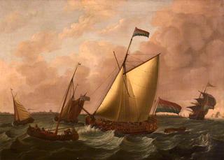 荷兰船只乘风前进