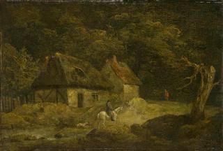 Landscape with a Horseman and Two Cottages