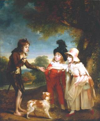 Portrait of Sir Francis Ford's Children Giving a Coin to a Beggar Boy