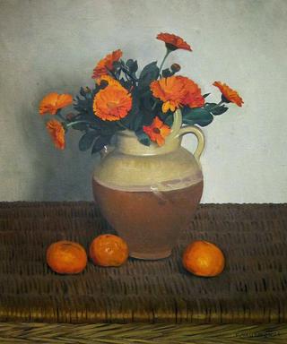金盏花和橘子