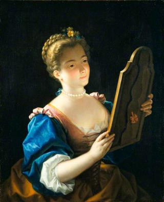 Portrait of a Lady Looking at her Mirror