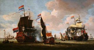 阿姆斯特丹港的荷兰舰队