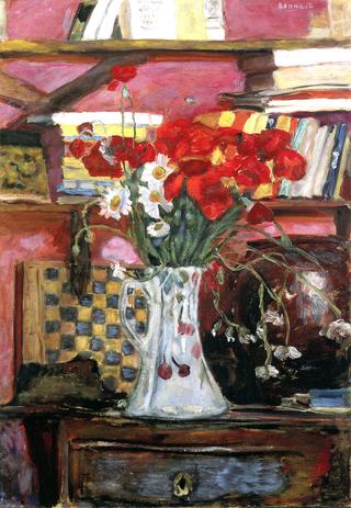 Vase of Flowers and Checkers