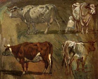 Four Sketches of Cows