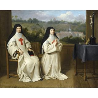 Angèlique Arnauld, abbess of Port Royal des Champs, with her sister Jeanne