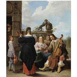 A Family Concert on the Terrace of a Country House: a Self Portrait of the Artist with his Family