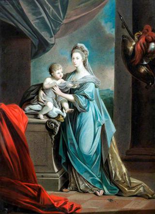 乔治三世的大姐奥古斯塔·夏洛特公主和她的小儿子