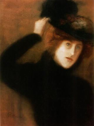 Young Parisian Woman with Flowered Hat