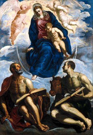 Mary with the Child, Venerated by Saint Marc and Saint Luke