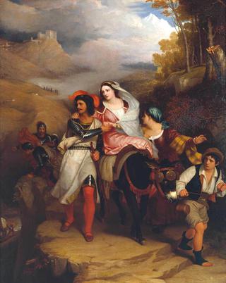 弗朗西斯科·诺韦罗·迪·卡拉拉和他的妻子从米兰公爵手中逃脱