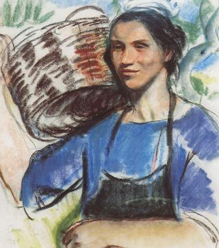 Cassis. A peasant woman with basket