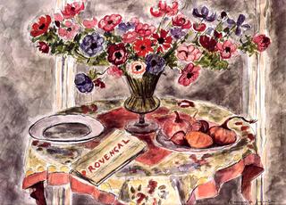 Still Life with Vase of Anemones and