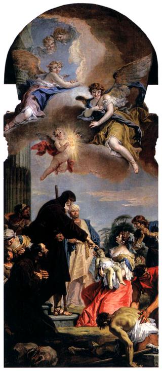 保拉的圣弗朗西斯复活了一个死去的孩子