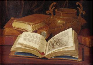 Still Life with Books and Vase