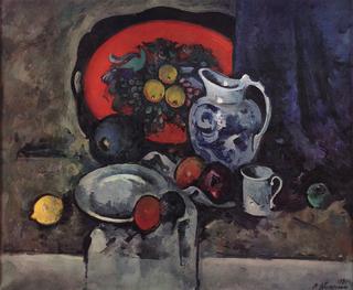 Still Life with a Red Tray and Jug