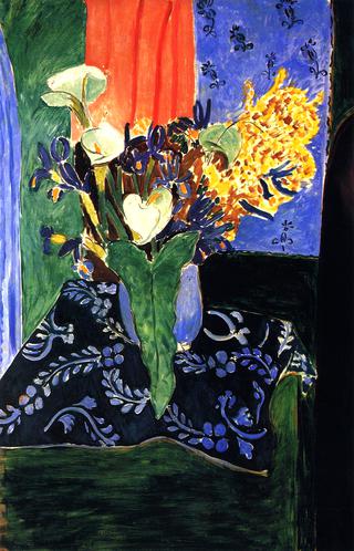 Calla Lilies, Irises and Mimosas
