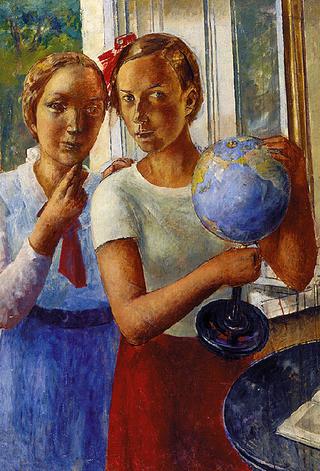 The Artist's Daughter Holding a Globe