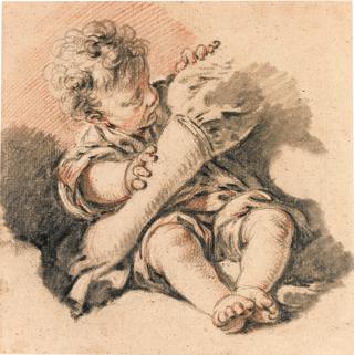 Study of a Boy Sheltering behind an Arm