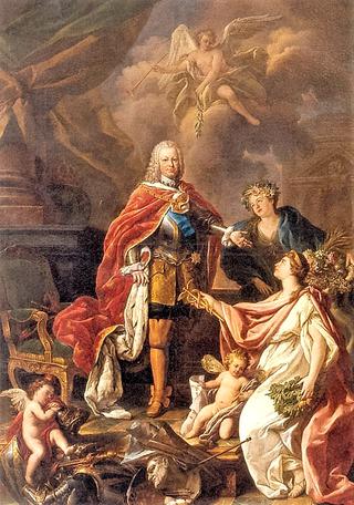西班牙国王费迪南德六世保护艺术和科学的肖像