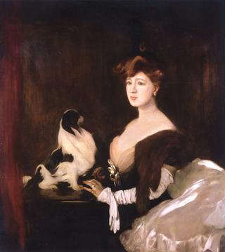 Marie Tempest with Koko, a Japanese Chin