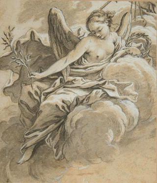 A Winged Allegorical Figure on a Cloud