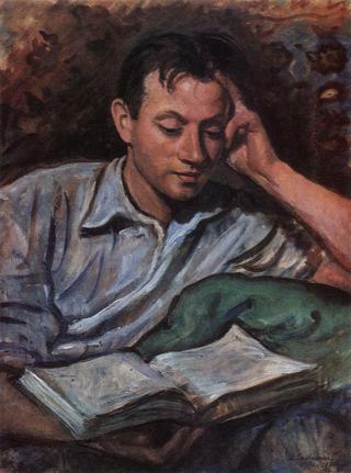 Alexander Serebriakov, reading a book
