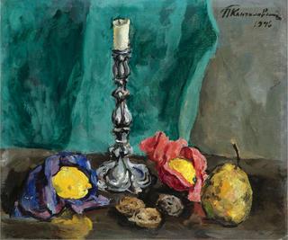 Still Life with Candlestick and Pear