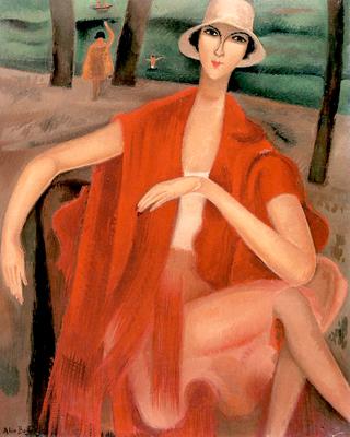 Young Woman in a Red Shawl (after Rose-Marie Matthey)