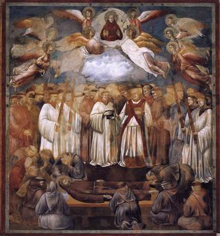 Legend of St Francis: 20. Death and Ascension of St Francis (Upper Church, San Francesco, Assisi)