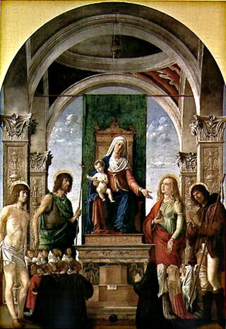 Virgin and Child Enthroned with Saints Sebastian, John the Baptist and Mary Magdalen