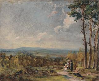 A View on Hampstead Heath with Figures in the Foreground