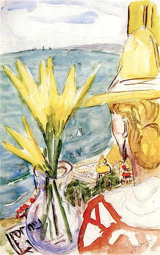 Yellow Lilies and Green Sea