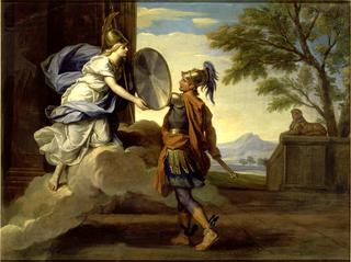 密涅瓦的故事-密涅瓦把她的盾牌交给珀尔修斯